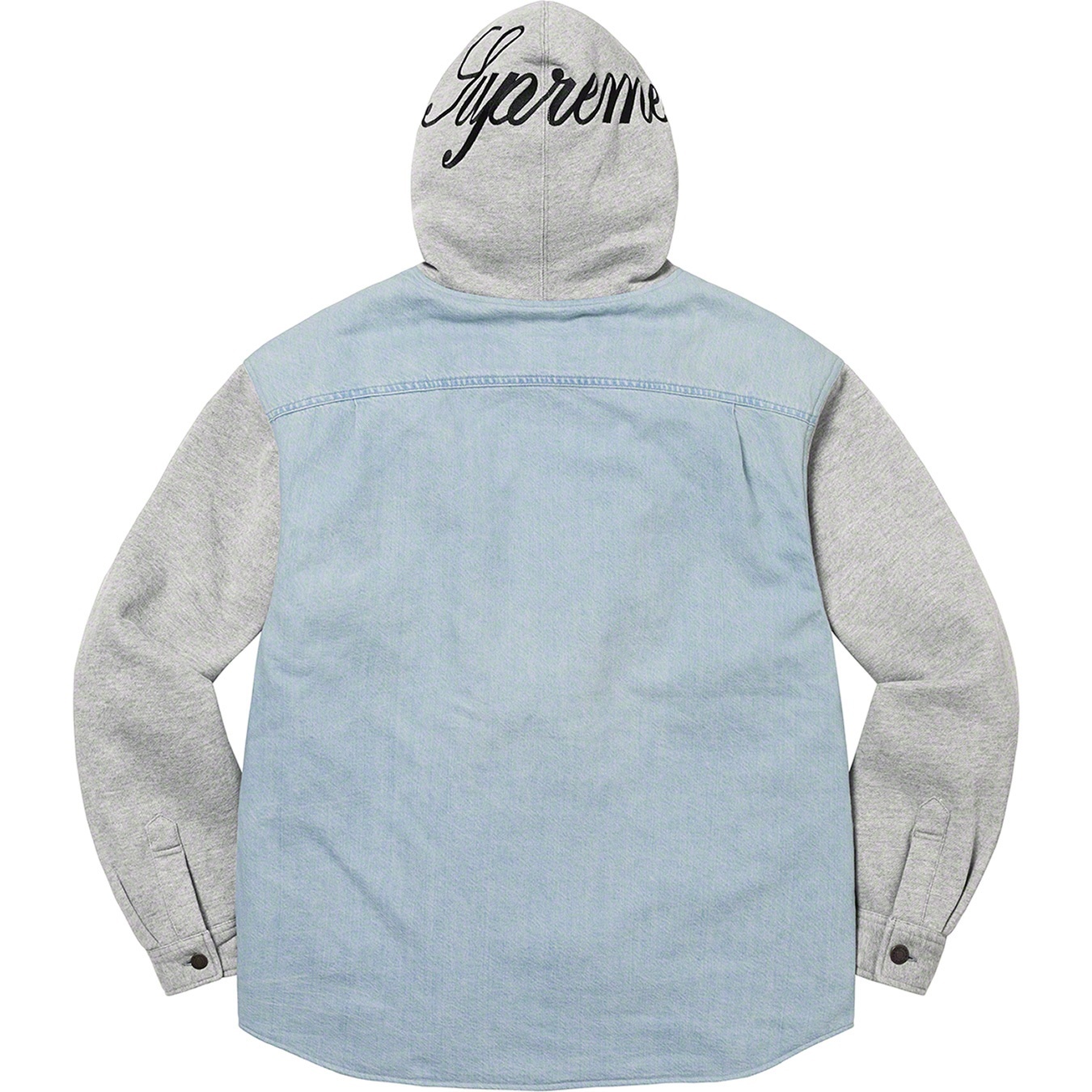 Fleece Hooded Denim Shirt view 14